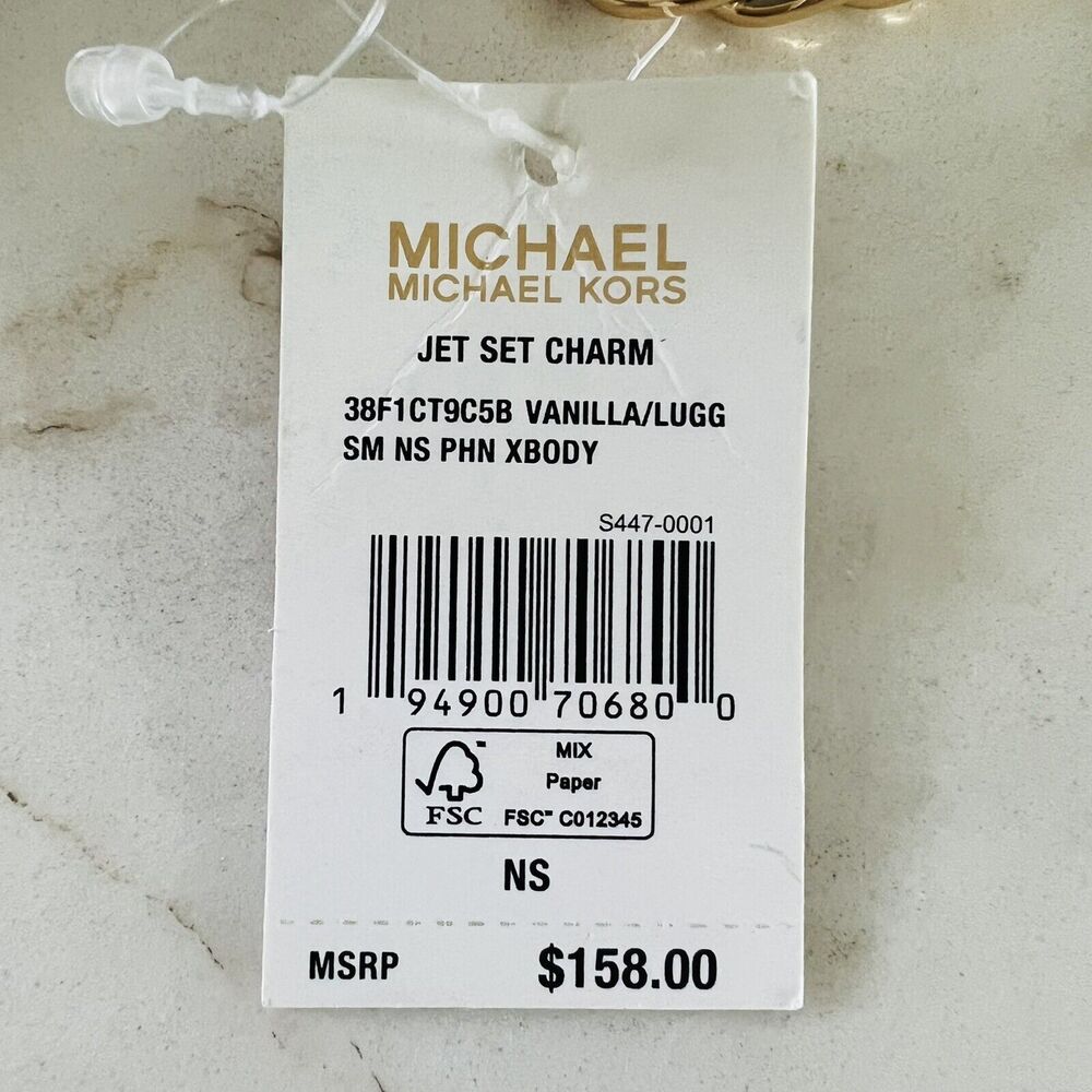 MICHAEL KORS Jet Set Charm Vanilla Luggage Small Phone Crossbody Bag - Picture 8 of 8